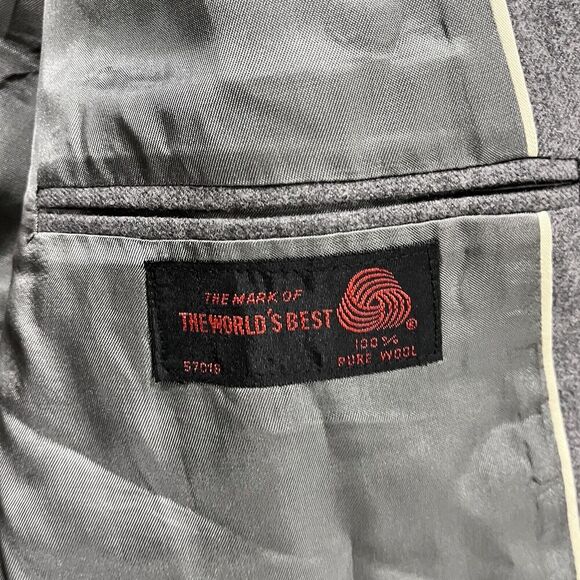 English Manor Blazer Jacket Wool 42R Sport Coat 2 Buttons Suit VTG - Picture 5 of 16